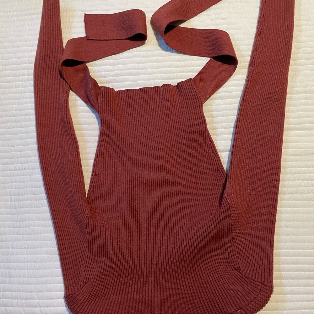 Zara sweater blouse in a rose taupe. large, fits like a medium. Slightly used.